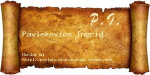Pavlekovics Ingrid névjegykártya